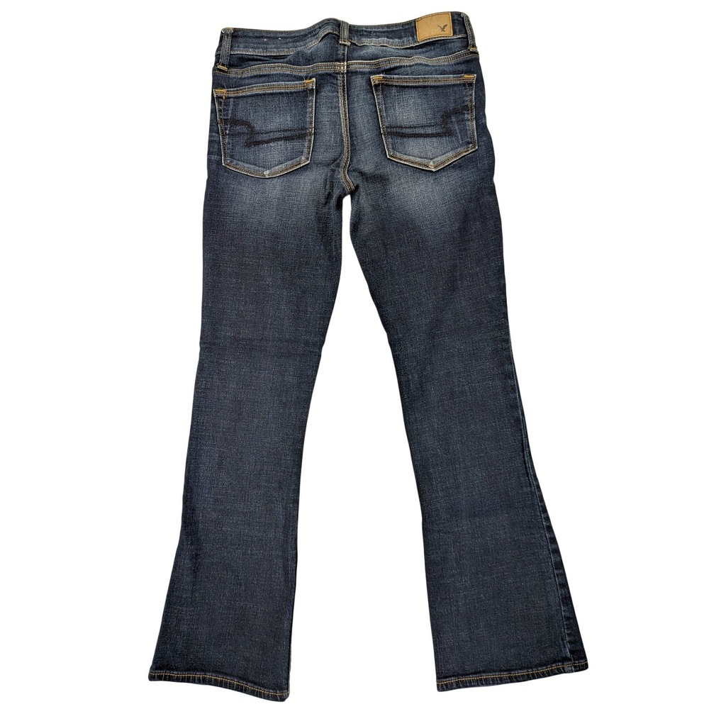 American Eagle Skinny Kick Boot Jeans Womens 10s Denim Low Rise Flare Preppy Y2k - Picture 3 of 9